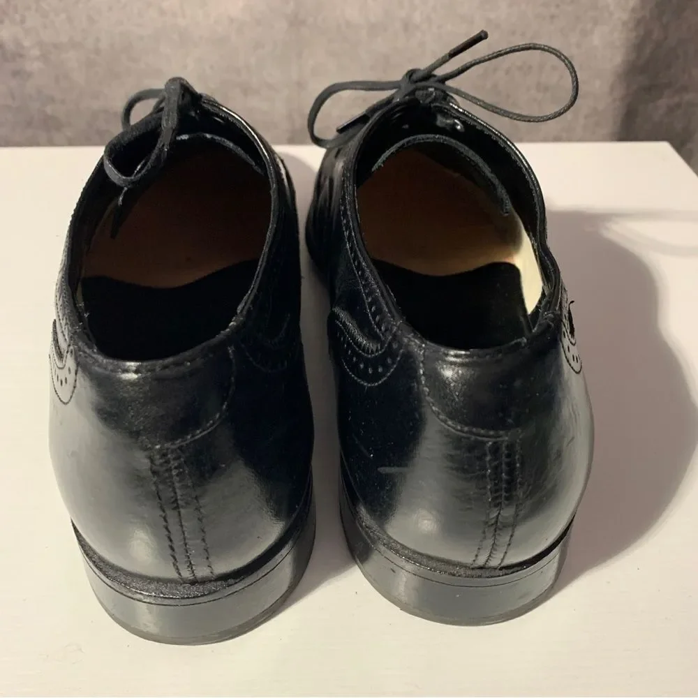 Nunn Bush Dress Shoes Mens 9.5 D Wingtip Oxford Black Leather Lace Up